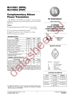 MJ15001 datasheet  